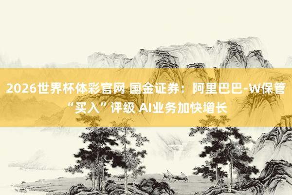2026世界杯体彩官网 国金证券：阿里巴巴-W保管“买入”评级 AI业务加快增长