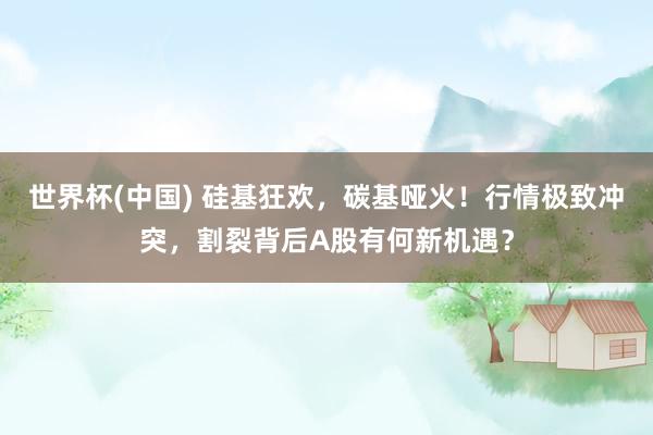 世界杯(中国) 硅基狂欢，碳基哑火！行情极致冲突，割裂背后A股有何新机遇？