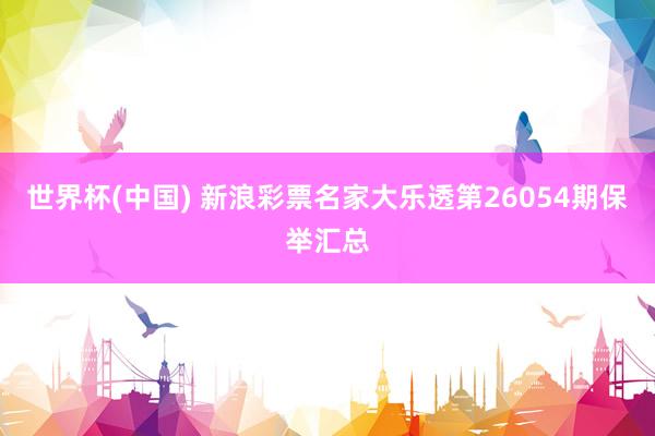世界杯(中国) 新浪彩票名家大乐透第26054期保举汇总