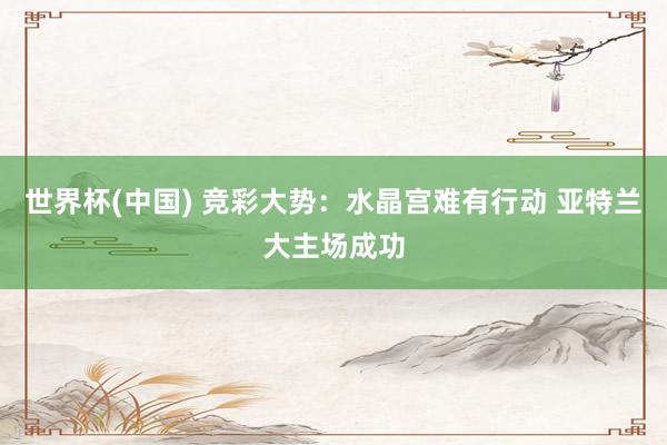 世界杯(中国) 竞彩大势:水晶宫难有行动 亚特兰大主场成功