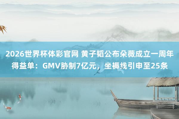2026世界杯体彩官网 黄子韬公布朵薇成立一周年得益单:GMV胁制7亿元,坐褥线引申至25条