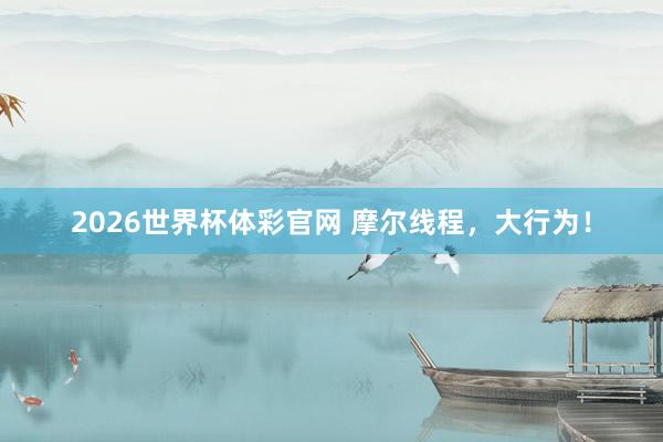 2026世界杯体彩官网 摩尔线程,大行为!