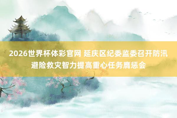 2026世界杯体彩官网 延庆区纪委监委召开防汛避险救灾智力提高重心任务膺惩会