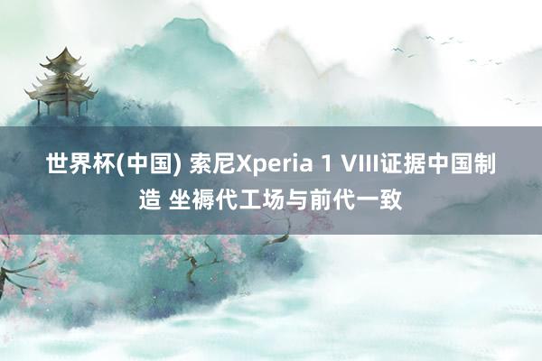 世界杯(中国) 索尼Xperia 1 VIII证据中国制造 坐褥代工场与前代一致