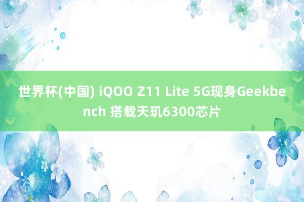 世界杯(中国) iQOO Z11 Lite 5G现身Geekbench 搭载天玑6300芯片