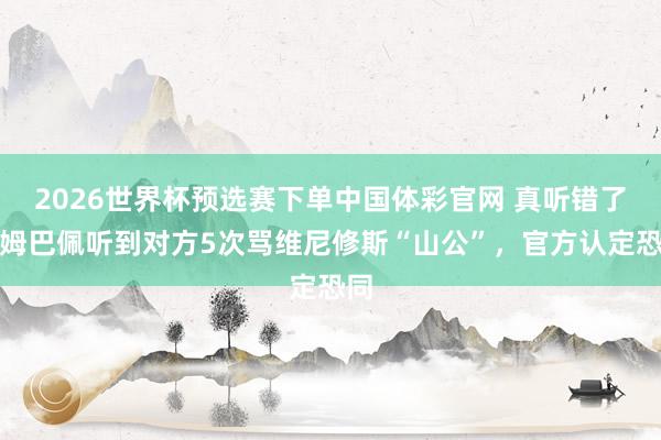 2026世界杯预选赛下单中国体彩官网 真听错了？姆巴佩听到对方5次骂维尼修斯“山公”，官方认定恐同