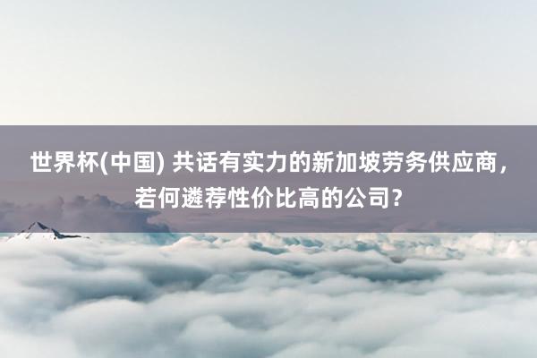 世界杯(中国) 共话有实力的新加坡劳务供应商，若何遴荐性价比高的公司？