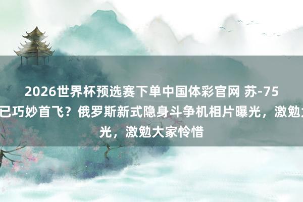 2026世界杯预选赛下单中国体彩官网 苏-75“将军”已巧妙首飞？俄罗斯新式隐身斗争机相片曝光，激勉大家怜惜