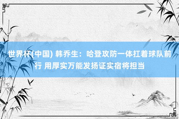 世界杯(中国) 韩乔生：哈登攻防一体扛着球队前行 用厚实万能发扬证实宿将担当
