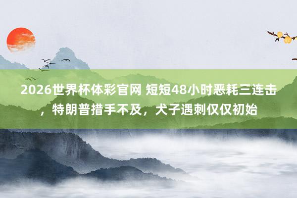 2026世界杯体彩官网 短短48小时恶耗三连击，特朗普措手不及，犬子遇刺仅仅初始