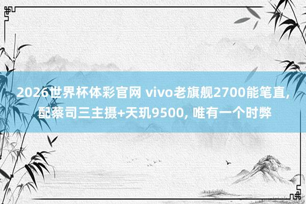 2026世界杯体彩官网 vivo老旗舰2700能笔直, 配蔡司三主摄+天玑9500, 唯有一个时弊