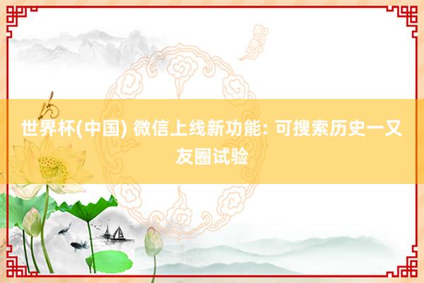 世界杯(中国) 微信上线新功能: 可搜索历史一又友圈试验