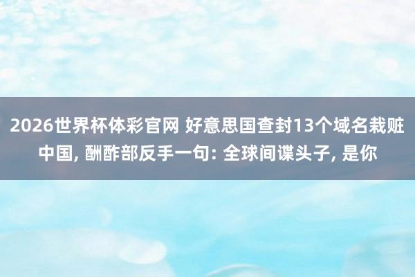 2026世界杯体彩官网 好意思国查封13个域名栽赃中国， 酬酢部反手一句: 全球间谍头子， 是你