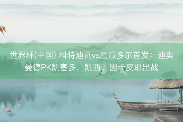 世界杯(中国) 科特迪瓦vs厄瓜多尔首发：迪奥曼德PK凯塞多，凯西、因卡皮耶出战