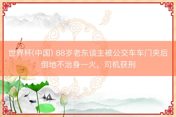 世界杯(中国) 88岁老东谈主被公交车车门夹后倒地不治身一火,司机获刑