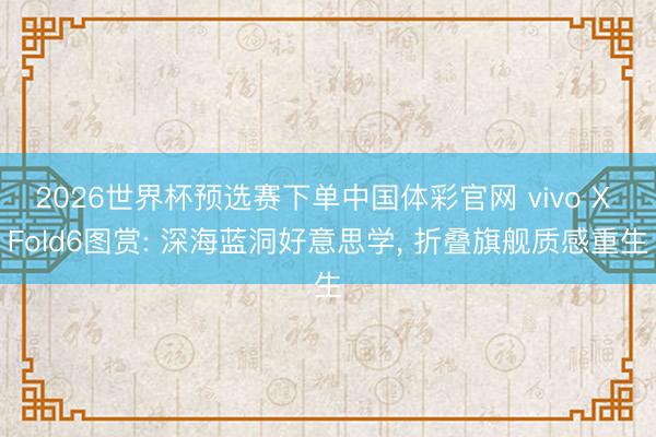 2026世界杯预选赛下单中国体彩官网 vivo X Fold6图赏: 深海蓝洞好意思学, 折叠旗舰质感重生